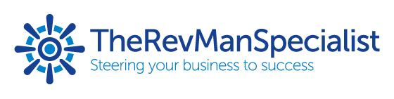 rev man specialist logo, steering your business to success